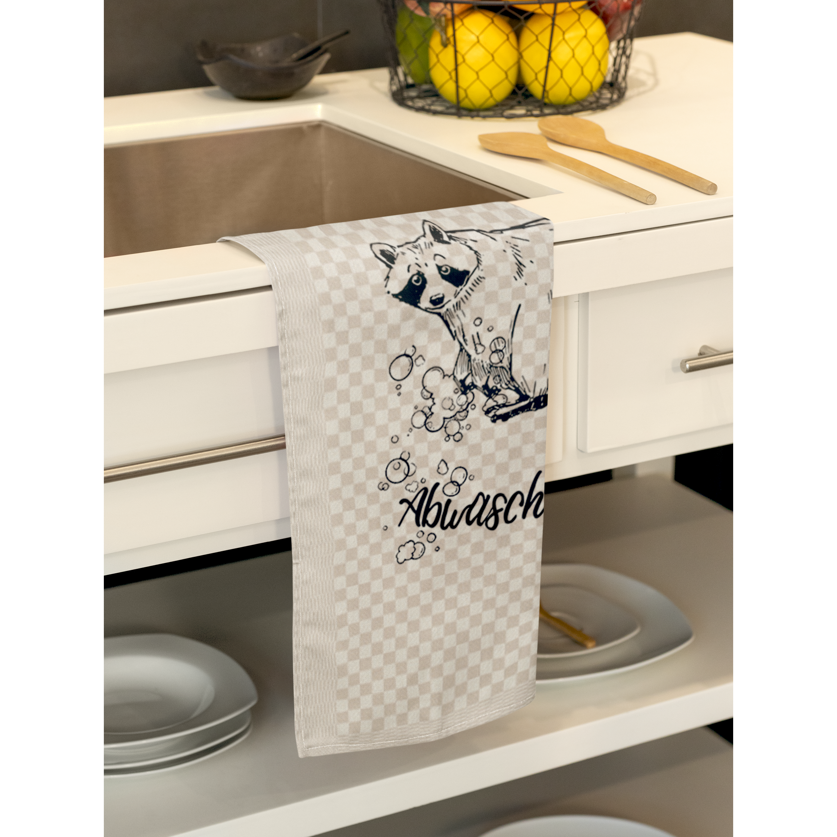 Geschirrtuch- Abwaschbär