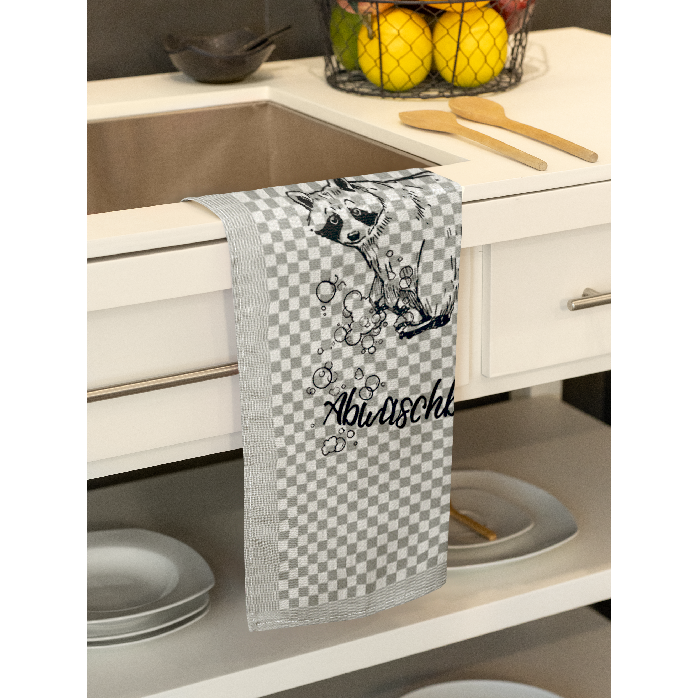 Geschirrtuch- Abwaschbär